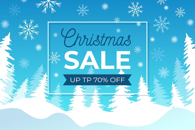 Free vector christmas sale in flat design