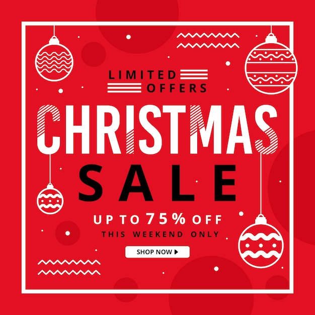 Free vector christmas sale in flat design