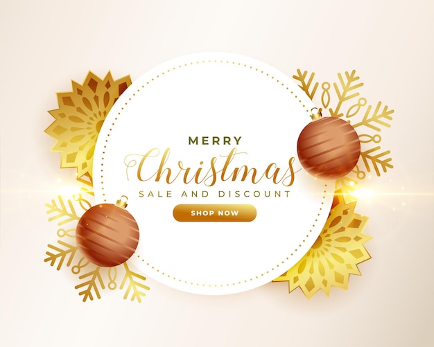 Christmas sale golden template with offer details