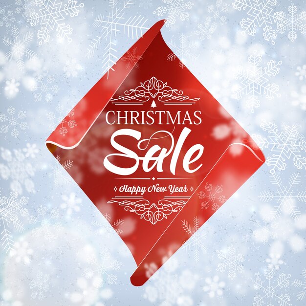 Christmas sale and happy new year template with greeting text about happy new year and sales