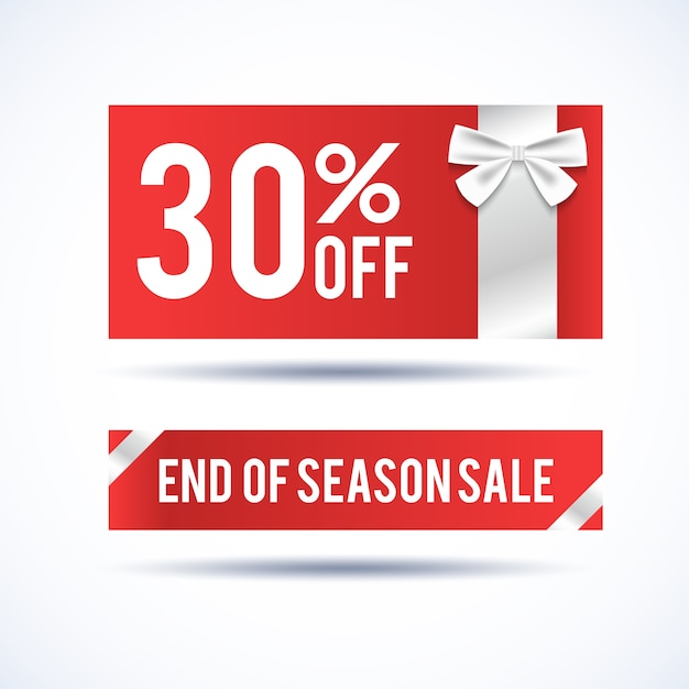 Christmas sale horizontal banners with information about end of seasonal discounts