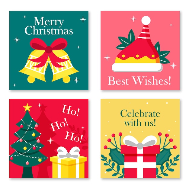 Free vector christmas sale instagram post collection