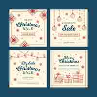 Free vector christmas sale instagram post collection