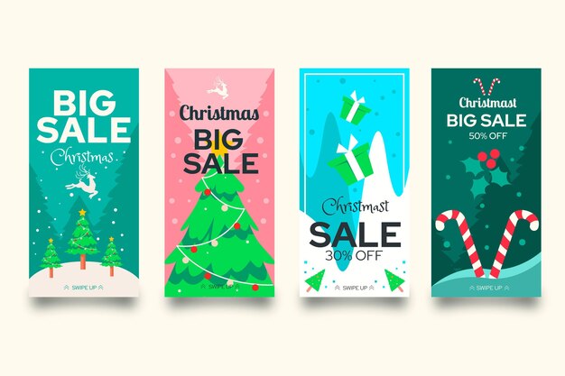 Christmas sale instagram stories set
