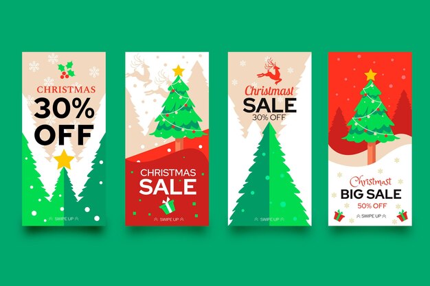 Christmas sale instagram stories template collection