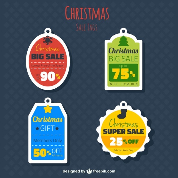 Бесплатное векторное изображение Продажи рождественских этикеток