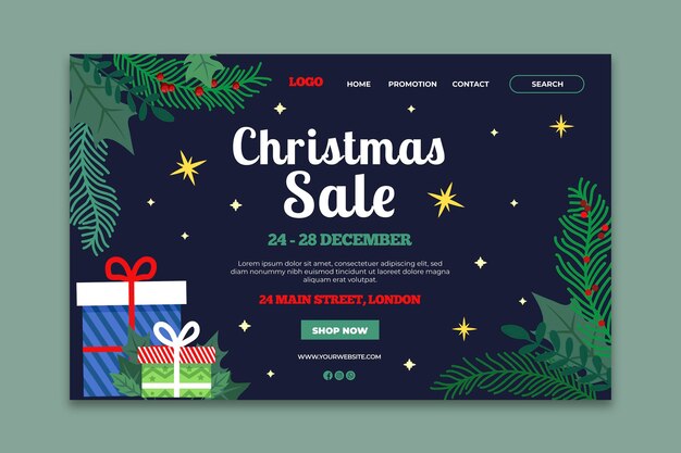 Christmas sale landing page template