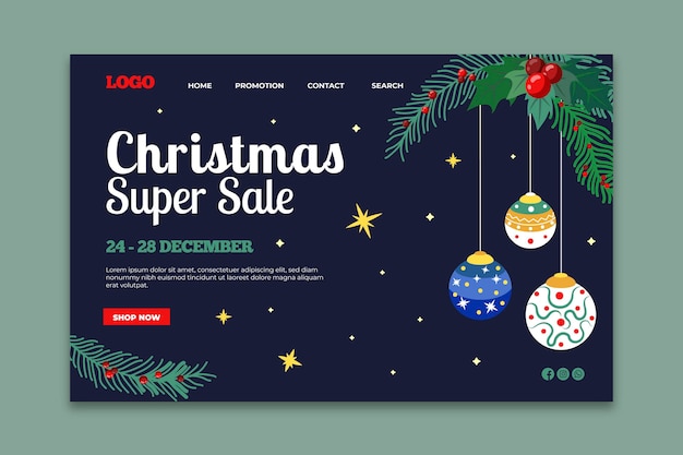 Christmas sale landing page template