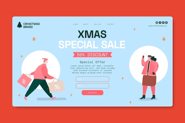 Christmas sale landing page template