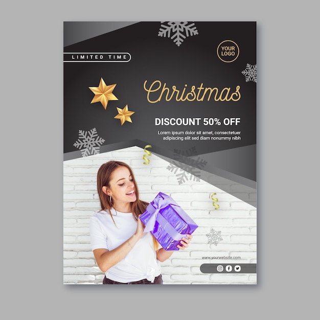 Christmas sale poster template