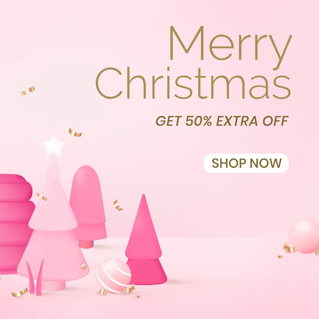 Free vector christmas sale social media template, online shopping vector