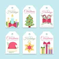 Free vector christmas sale tag collection in flat design