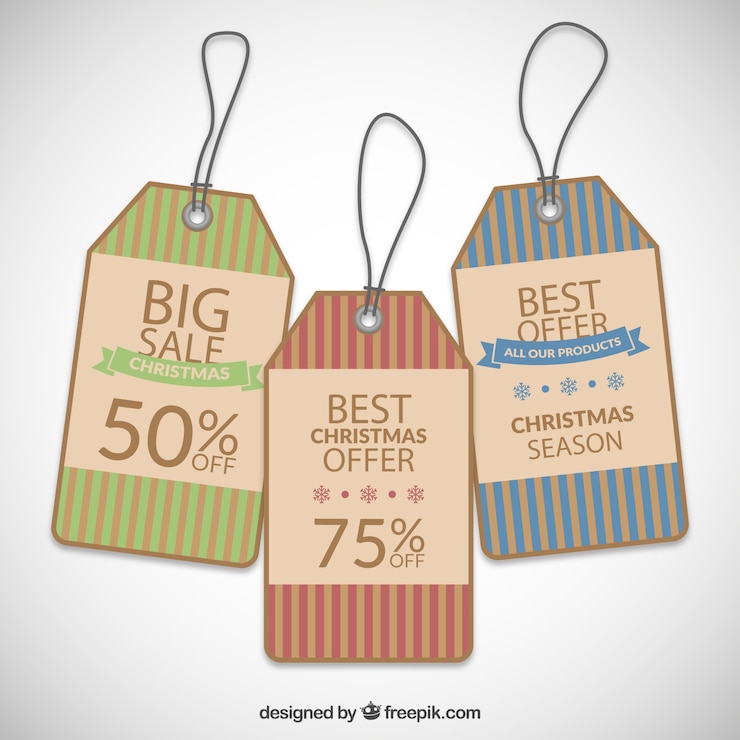 Free Vector christmas sale tags collection