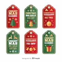 Free vector christmas sale tags set