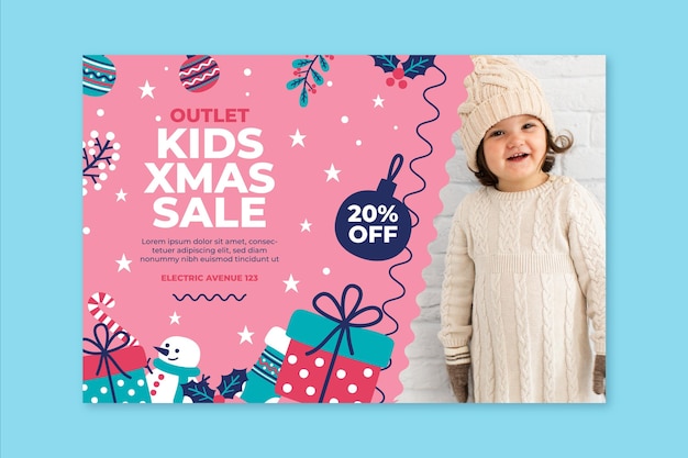 Free vector christmas sales banner concept