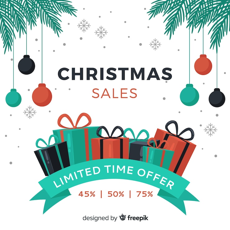 Free Vector christmas sales banner