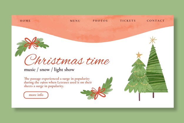 Christmas sales landing page template