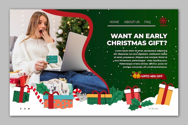 Free vector christmas sales landing page