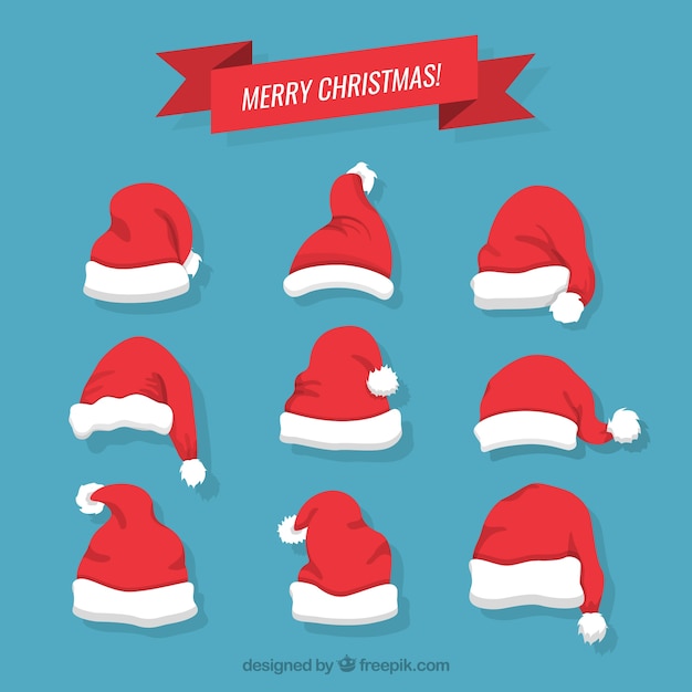 Free vector christmas santa claus hats