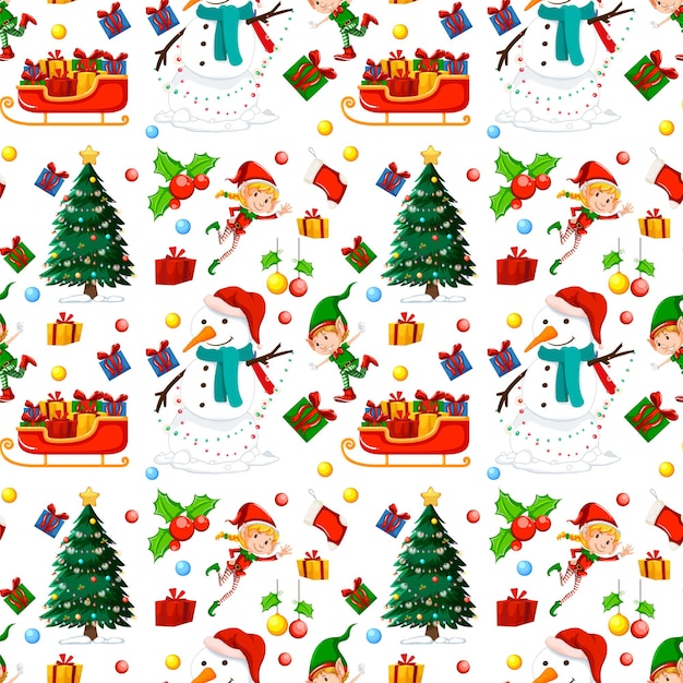 Free vector christmas santa claus seamless pattern