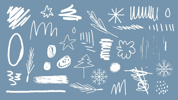 Free vector christmas scribble pattern background vector