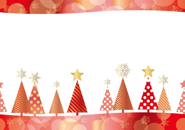 Free vector christmas seamless background with christmas trees and text space isolated on a white background.