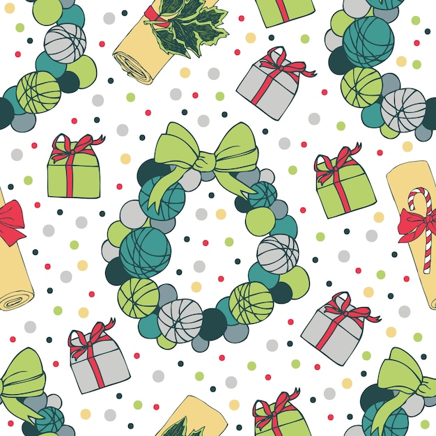 Vettore gratuito natale senza saldatura pattern