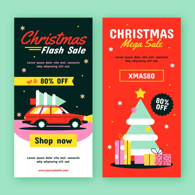 Christmas season banners collection