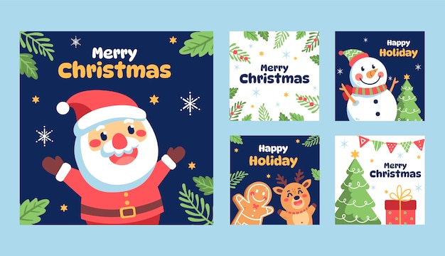 Christmas season celebration instagram posts collection