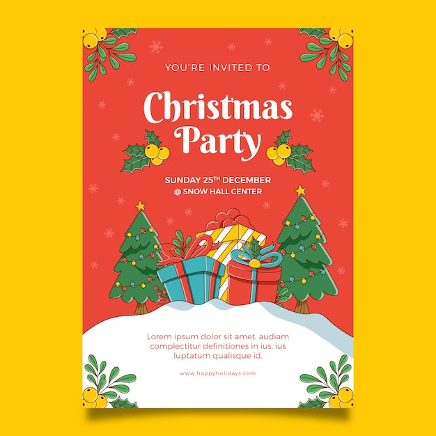 Christmas season celebration invitation template