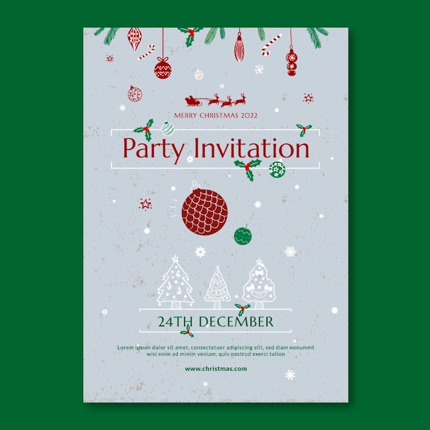 Free vector christmas season celebration invitation template