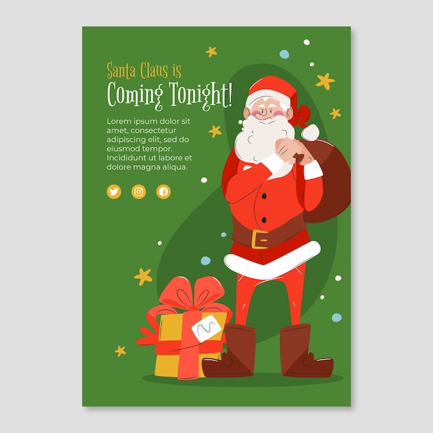 Free vector christmas season celebration invitation template