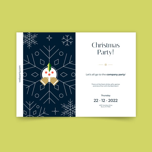 Free vector christmas season celebration invitation template