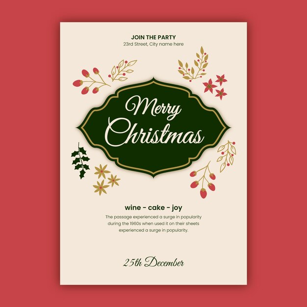 christmas season celebration invitation template