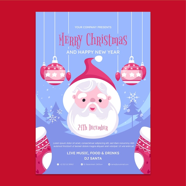 Free vector christmas season celebration invitation template