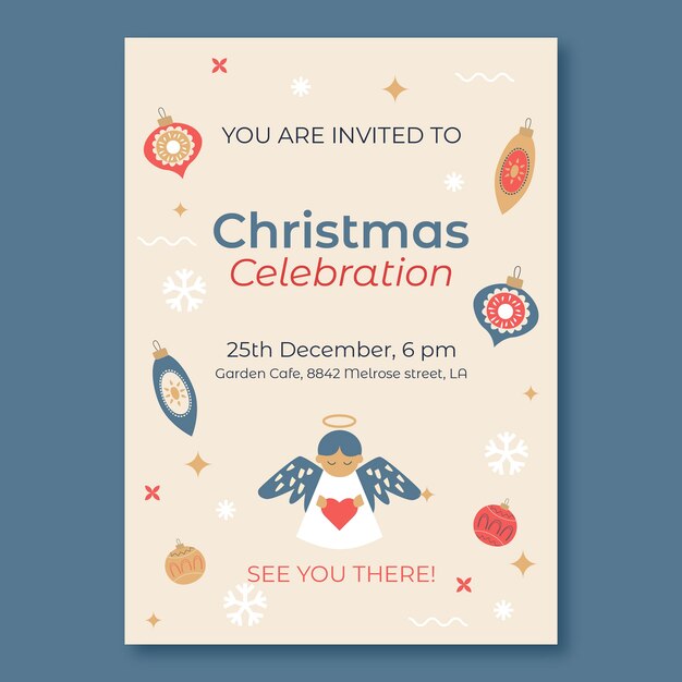 Christmas season celebration invitation template