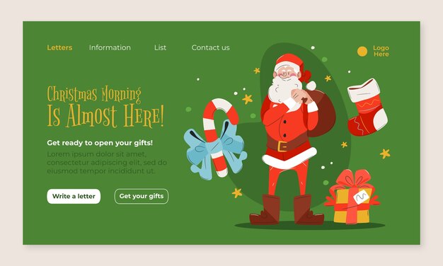 Christmas season celebration landing page template