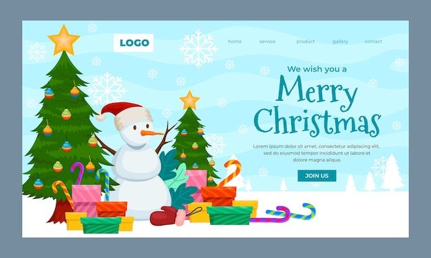 Christmas season celebration landing page template