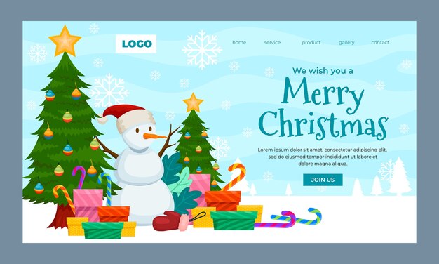 Christmas season celebration landing page template