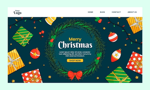 Christmas season celebration landing page template