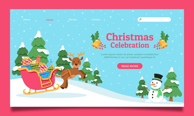 Christmas season celebration landing page template