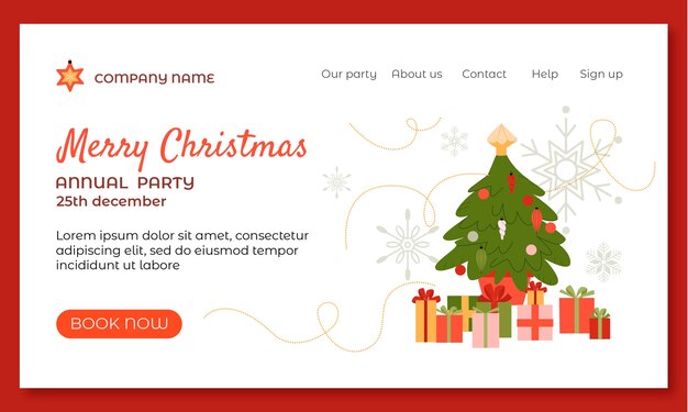 Christmas season celebration landing page template