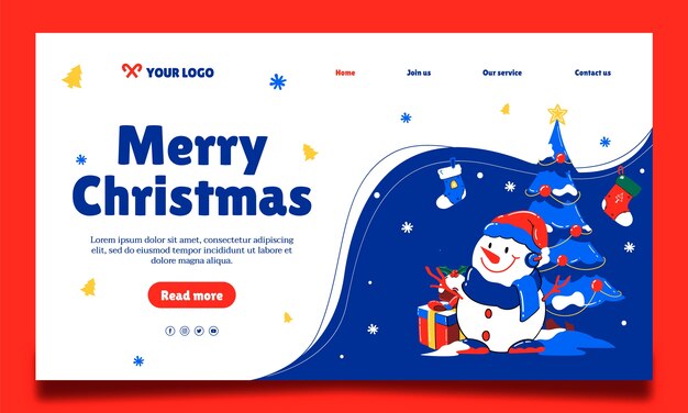 Christmas season celebration landing page template