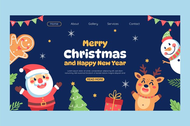 Christmas season celebration landing page template