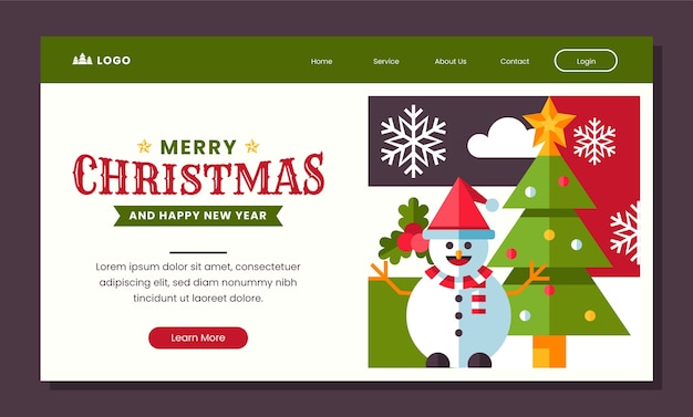 Christmas season celebration landing page template