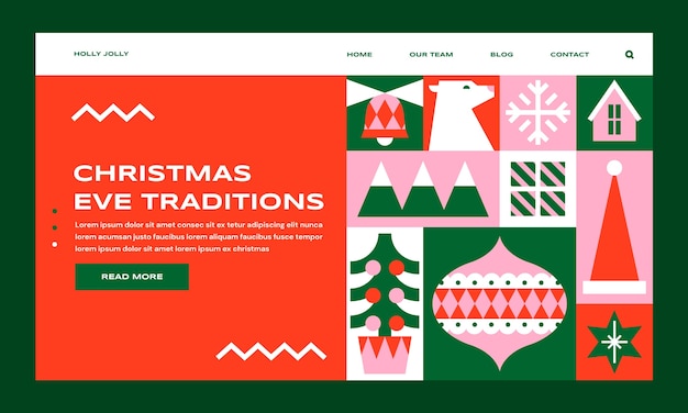 Free vector christmas season celebration landing page template