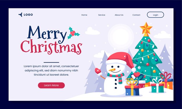 Christmas season celebration landing page template