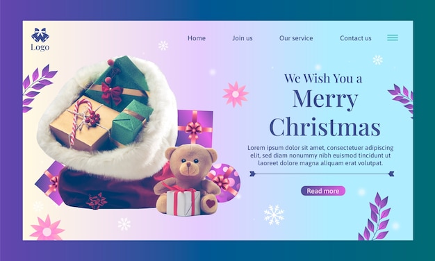 Christmas season celebration landing page template