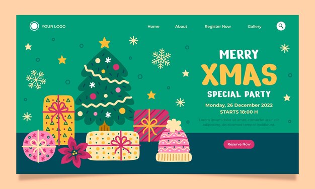 christmas season celebration landing page template