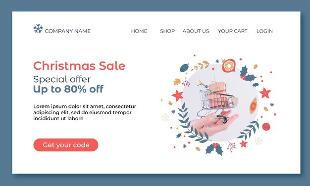Christmas season celebration landing page template